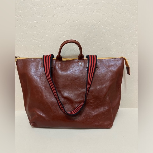 Clare V Handbags - Clare V. Le Zip Sac in a deep cognac brown leather.
